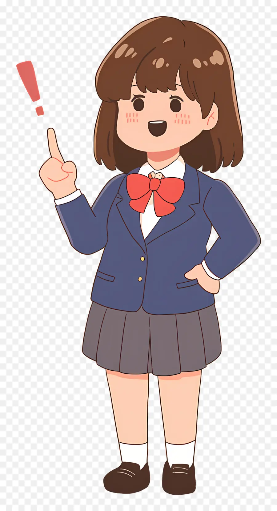 Estudiante De Dibujos Animados，Chica En Uniforme Escolar PNG