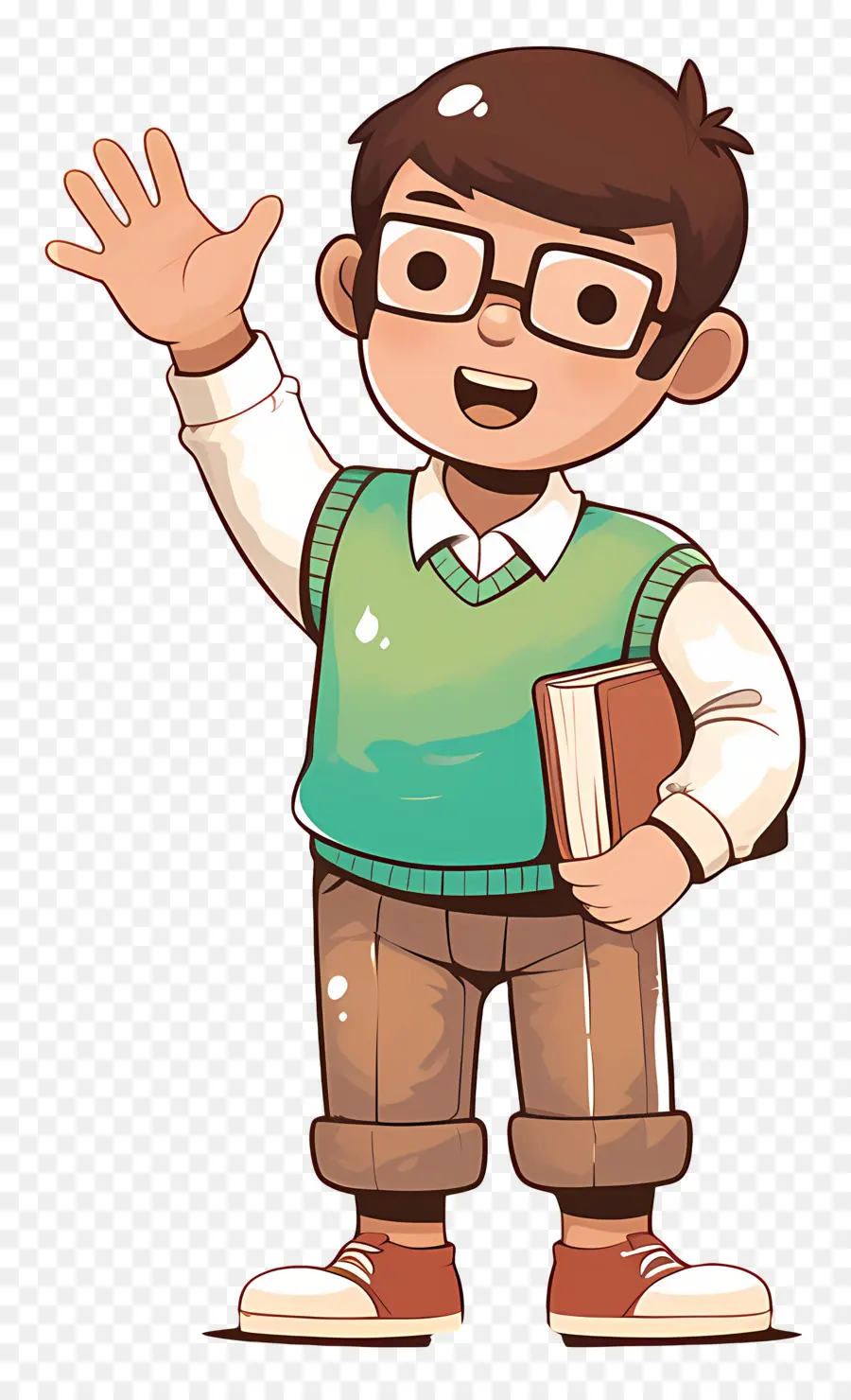 Profesor Masculino，Niño De Dibujos Animados Con Gafas PNG