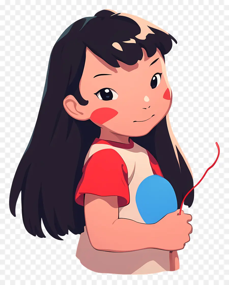 Lilo Pelekai，Chica Con Mejillas Rojas PNG