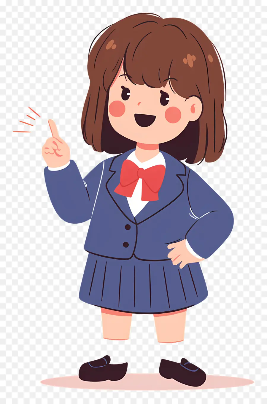 Estudiante De Dibujos Animados，Chica En Uniforme Escolar PNG