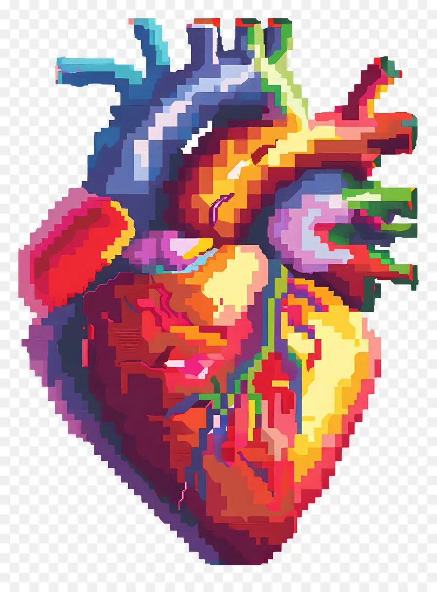 Corazón De Píxeles，Corazón Pixelado PNG