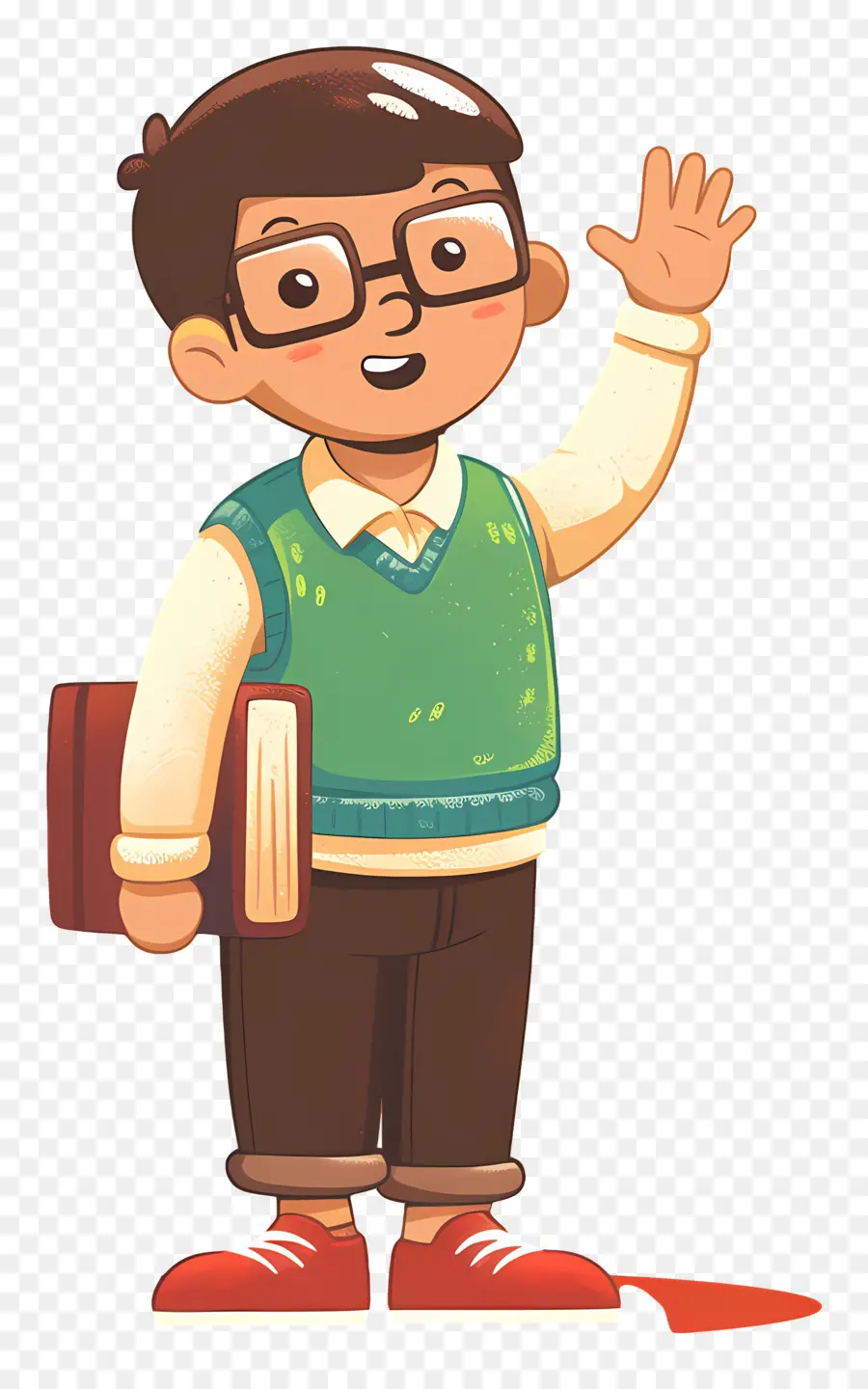 Profesor Masculino，Niño De Dibujos Animados Con Gafas PNG