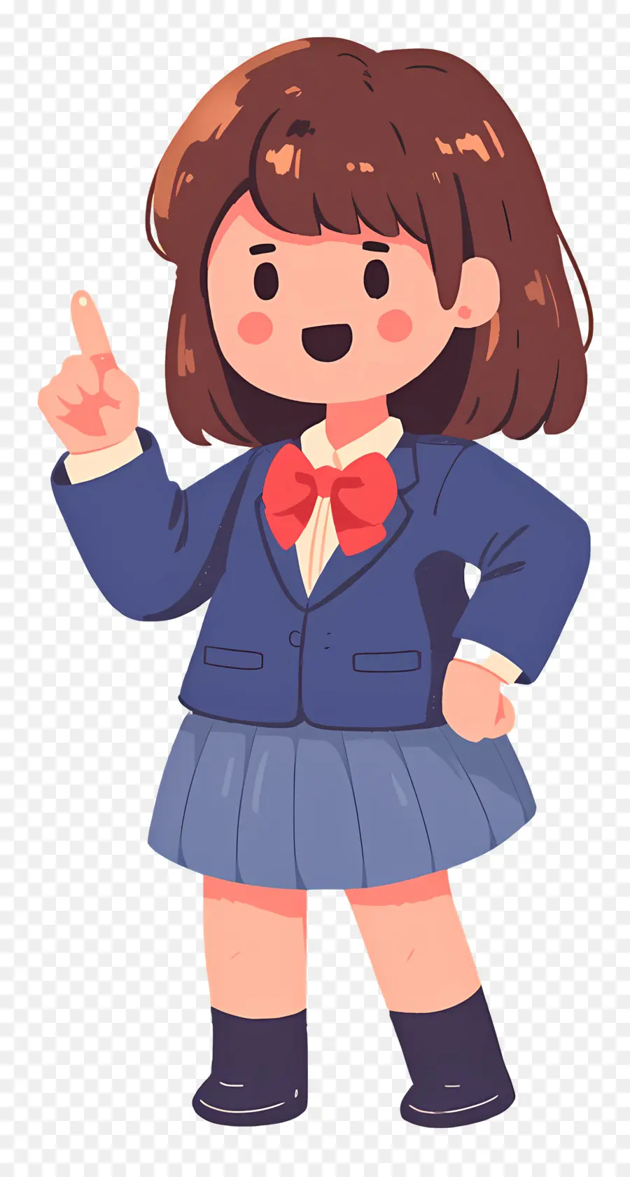 Estudiante De Dibujos Animados，Chica En Uniforme Escolar PNG