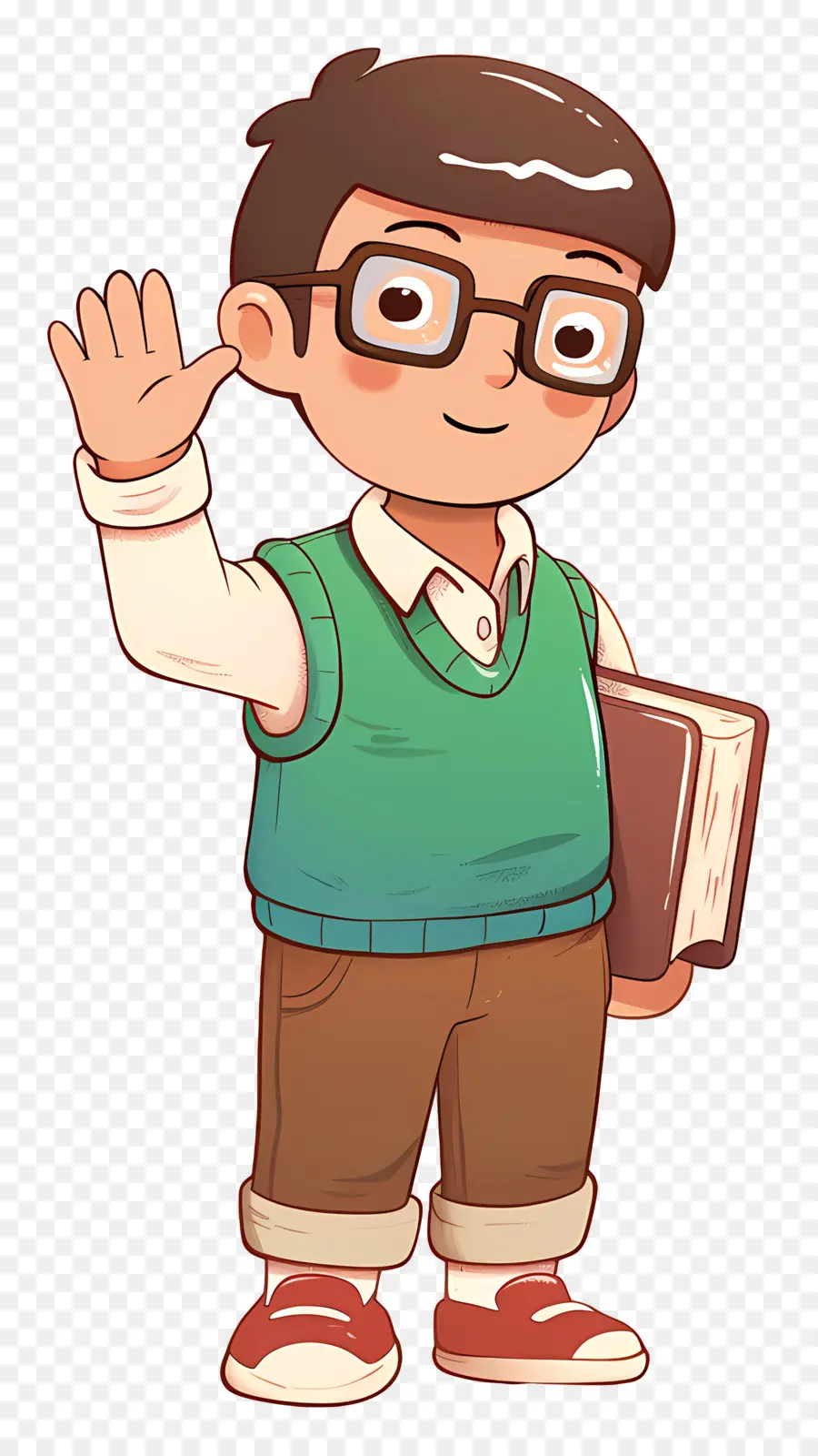 Profesor Masculino，Niño De Dibujos Animados Con Gafas PNG