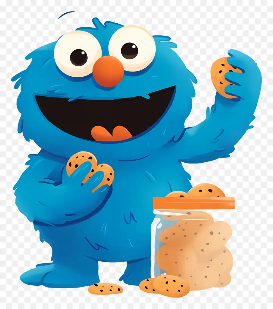 Monstruo De Las Galletas，Personaje Peludo Azul PNG