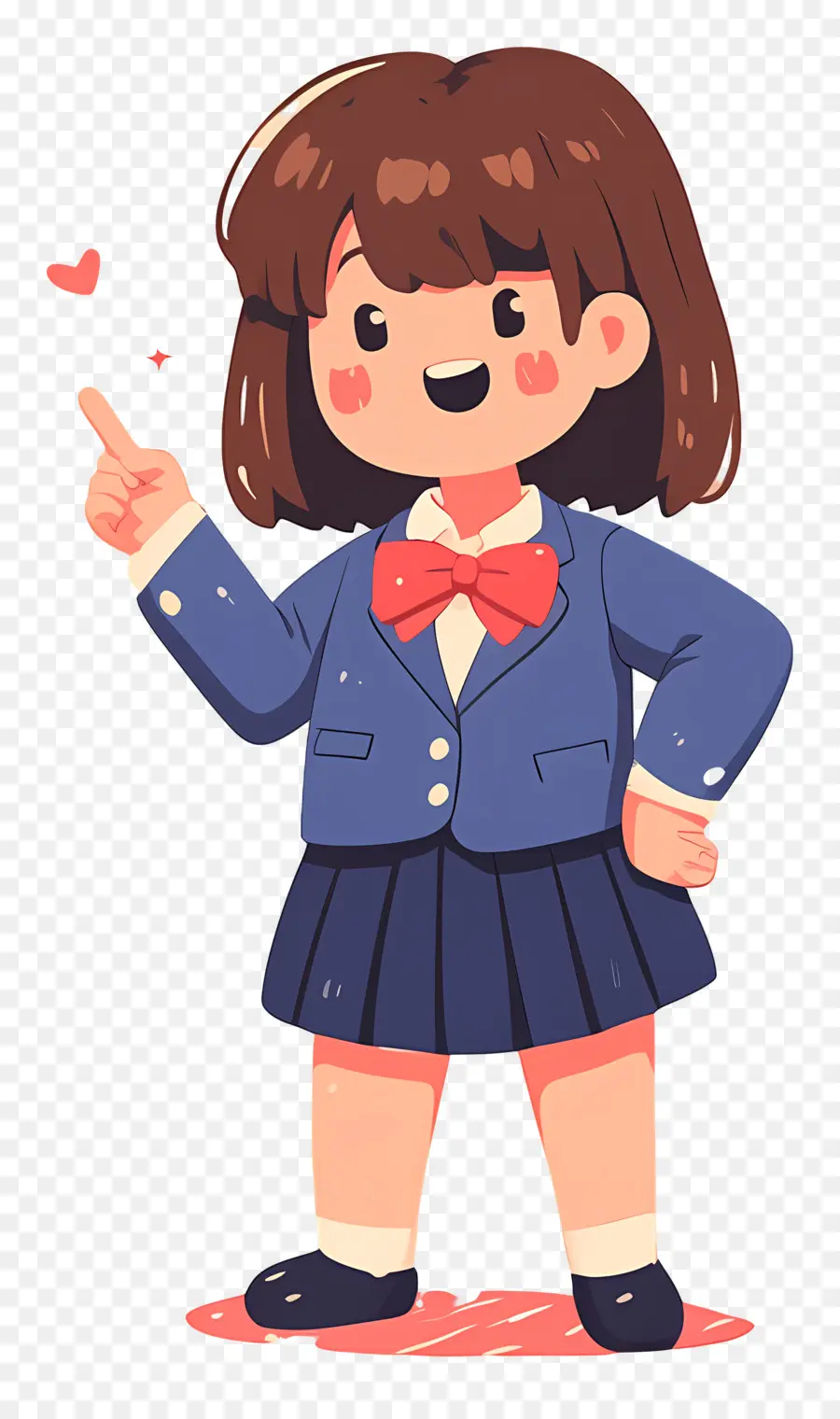 Estudiante De Dibujos Animados，Chica En Uniforme Escolar PNG