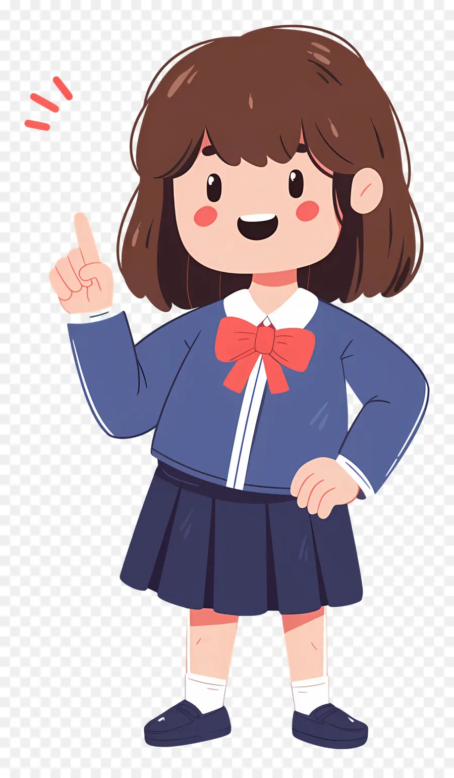 Estudiante De Dibujos Animados，Chica En Uniforme Escolar PNG