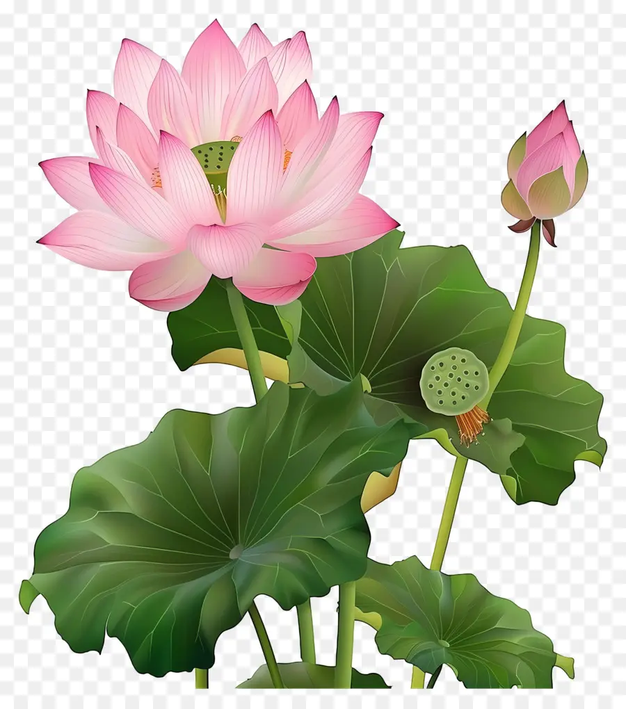 Flores De Loto，Loto Rosa PNG