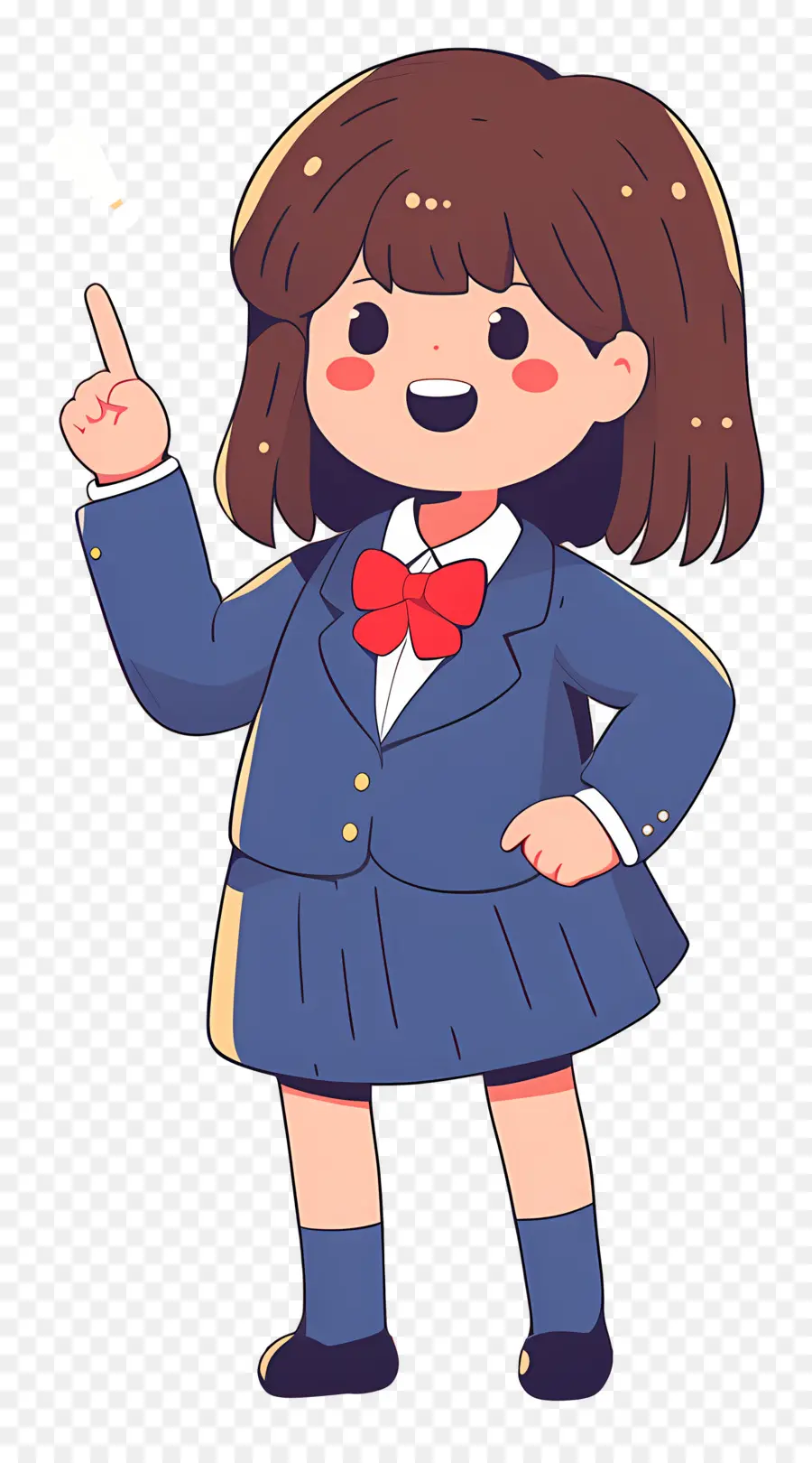 Estudiante De Dibujos Animados，Chica En Uniforme Escolar PNG