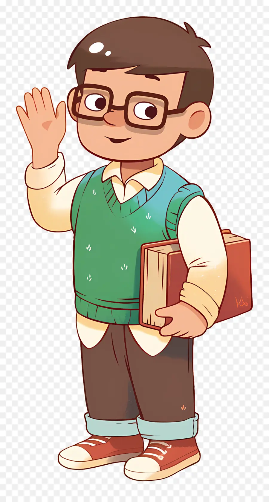 Profesor Masculino，Niño De Dibujos Animados Con Gafas PNG