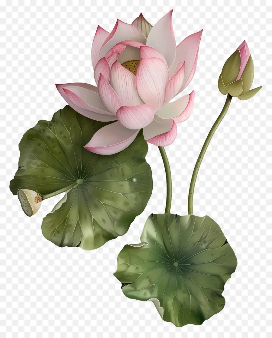 Flores De Loto，Loto Rosa PNG