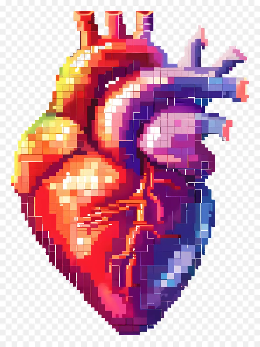 Corazón De Píxeles，Corazón Pixelado PNG