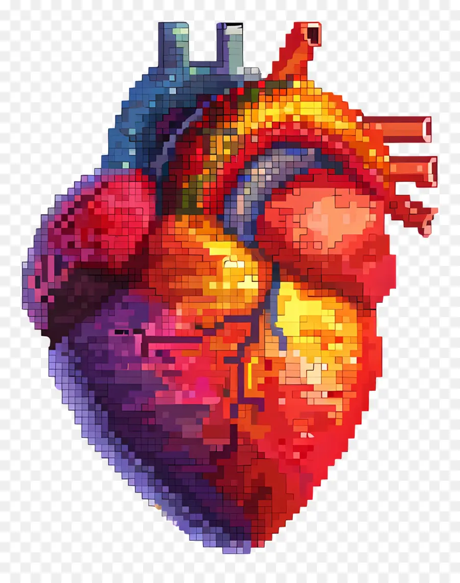 Corazón De Píxeles，Corazón Pixelado PNG