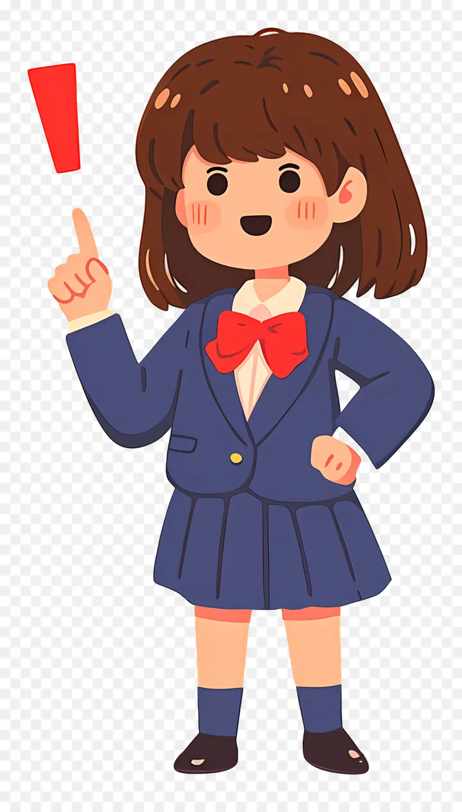 Estudiante De Dibujos Animados，Chica En Uniforme Escolar PNG