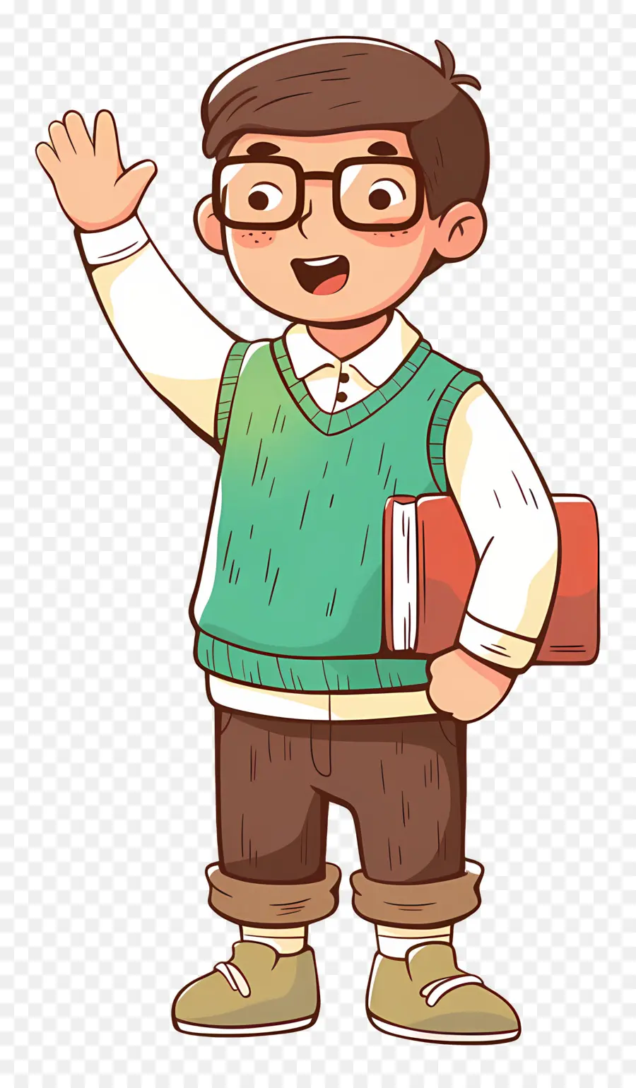 Profesor Masculino，Niño De Dibujos Animados Con Gafas PNG