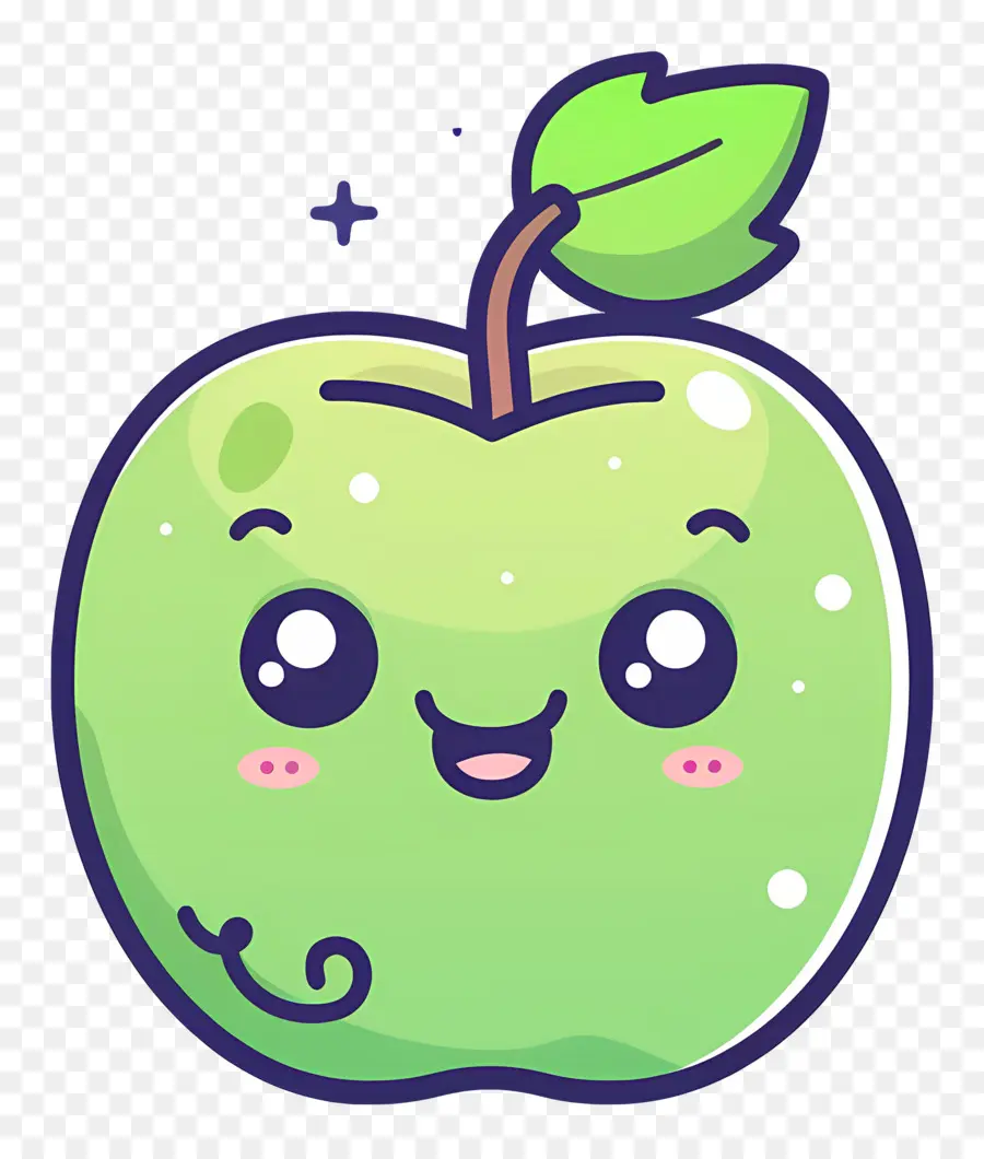 Linda Manzana，Dibujos Animados De Manzana Verde PNG