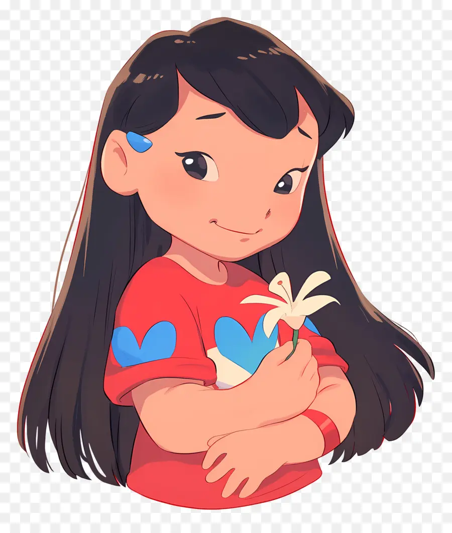 Lilo Pelekai，Niña Con Flor PNG