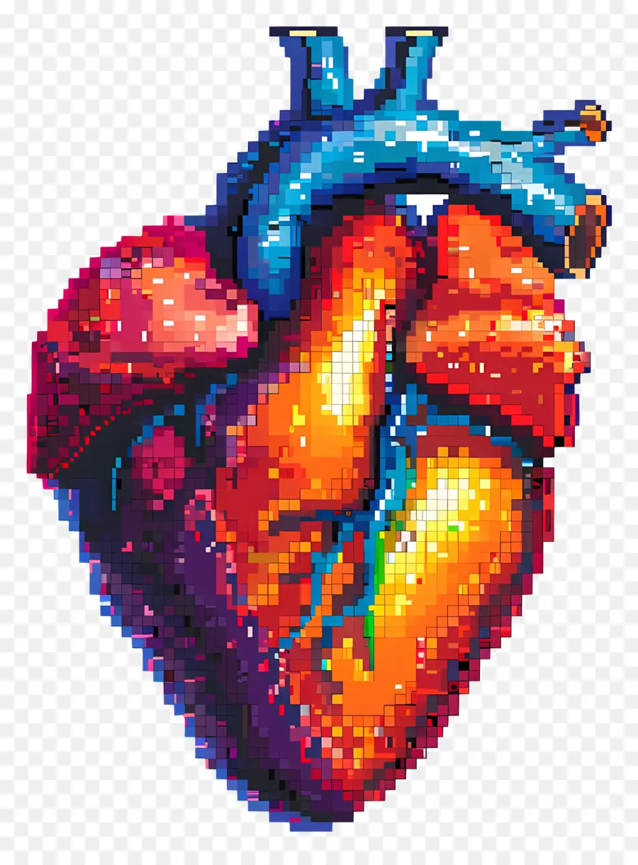 Corazón De Píxeles，Corazón Pixelado PNG