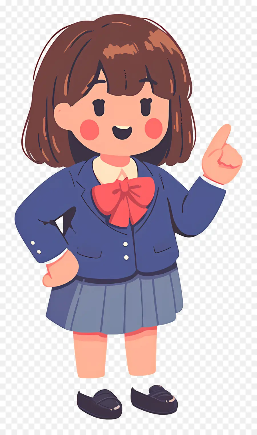 Estudiante De Dibujos Animados，Chica En Uniforme Escolar PNG