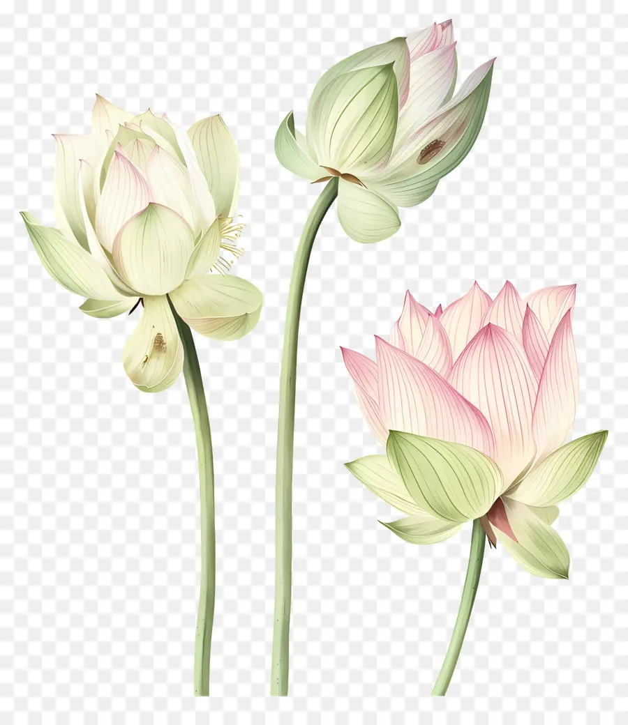 Flores De Loto，Brotes De Loto PNG