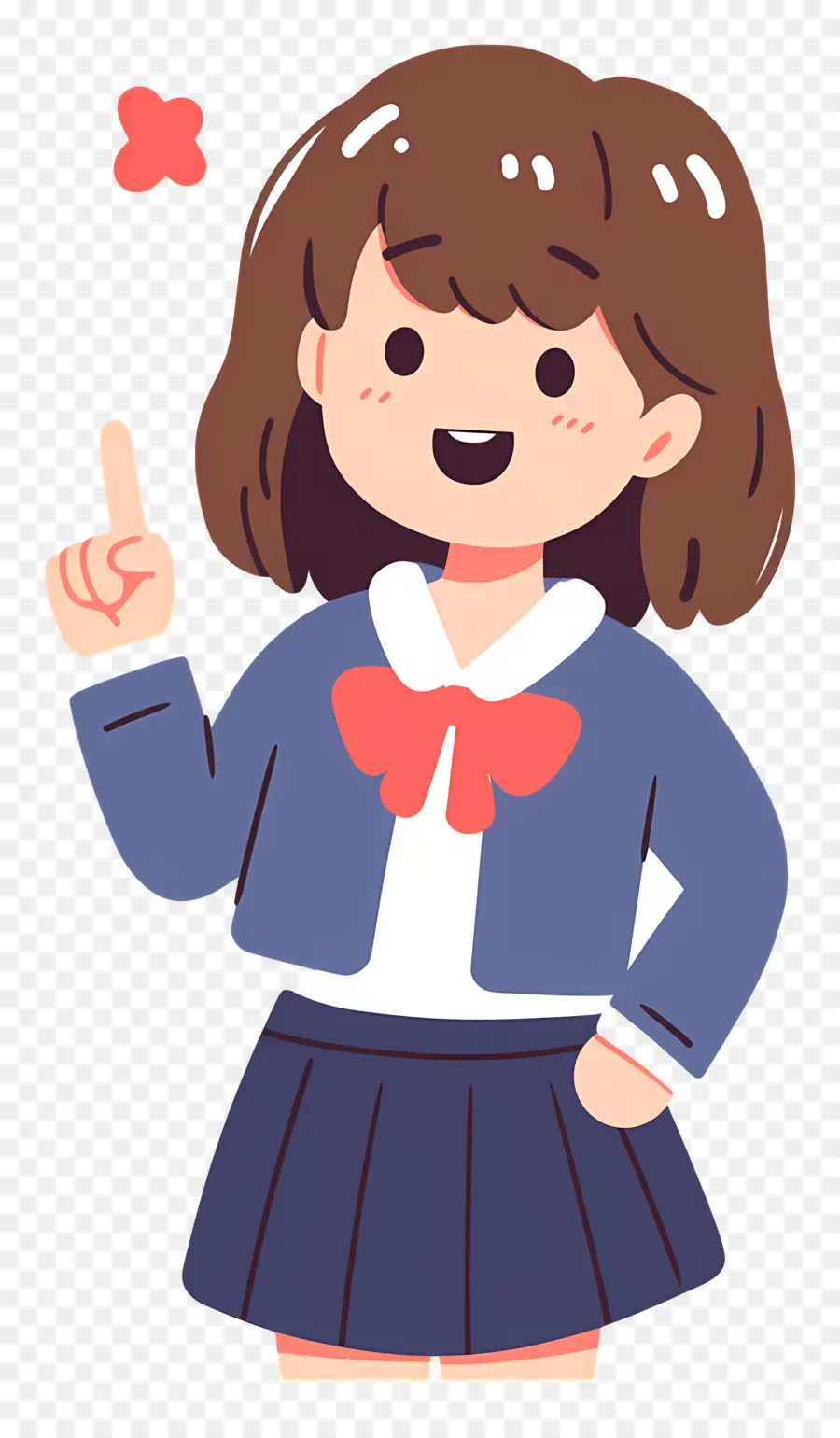 Estudiante De Dibujos Animados，Chica En Uniforme Escolar PNG