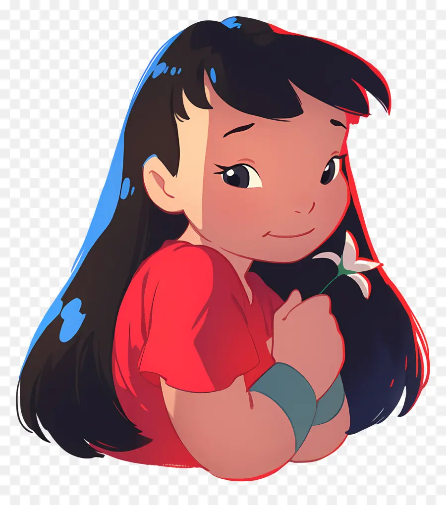 Lilo Pelekai，Niña Con Flor PNG