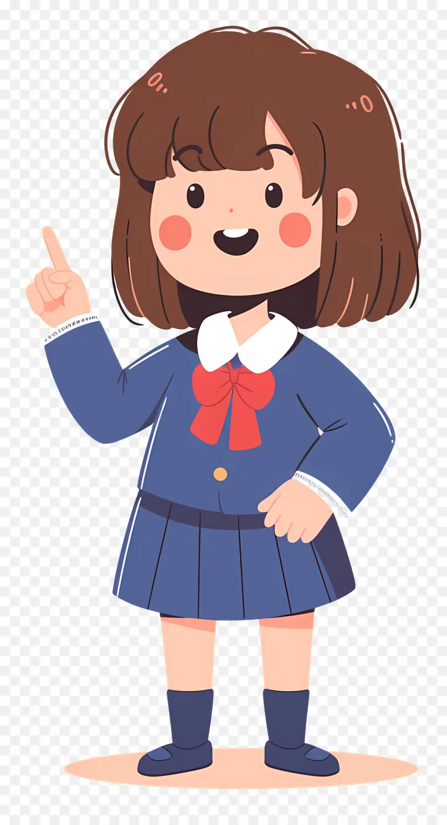 Estudiante De Dibujos Animados，Chica En Uniforme Escolar PNG