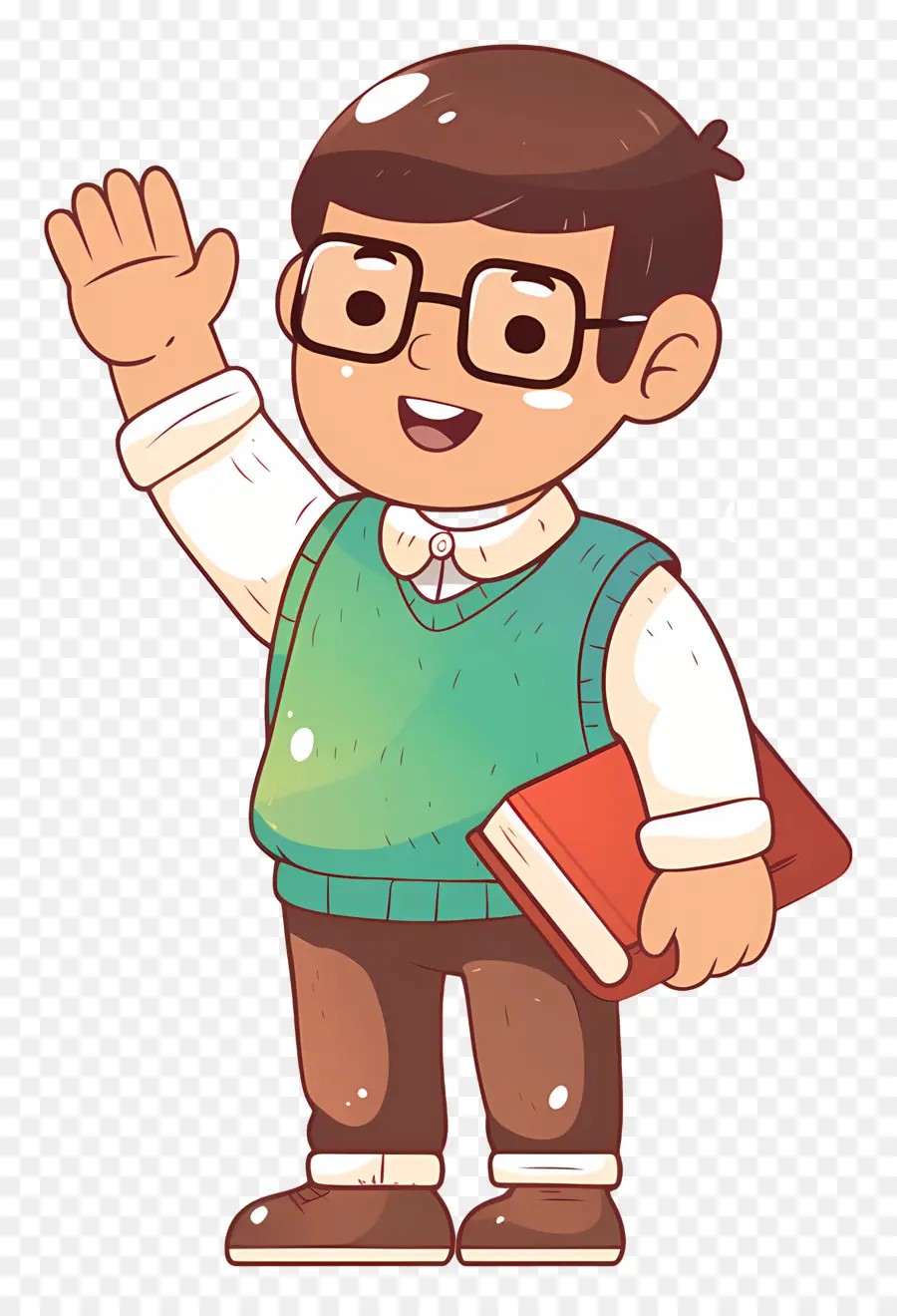 Profesor Masculino，Niño De Dibujos Animados Con Gafas PNG