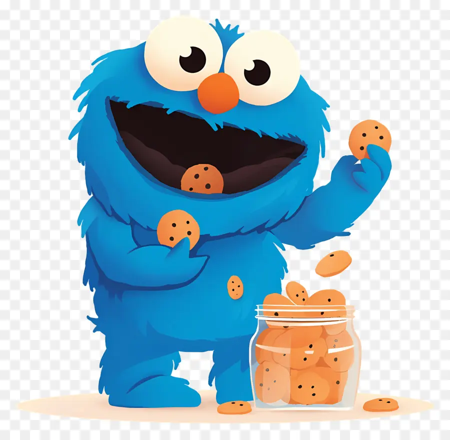 Monstruo De Las Galletas，Personaje Peludo Azul PNG