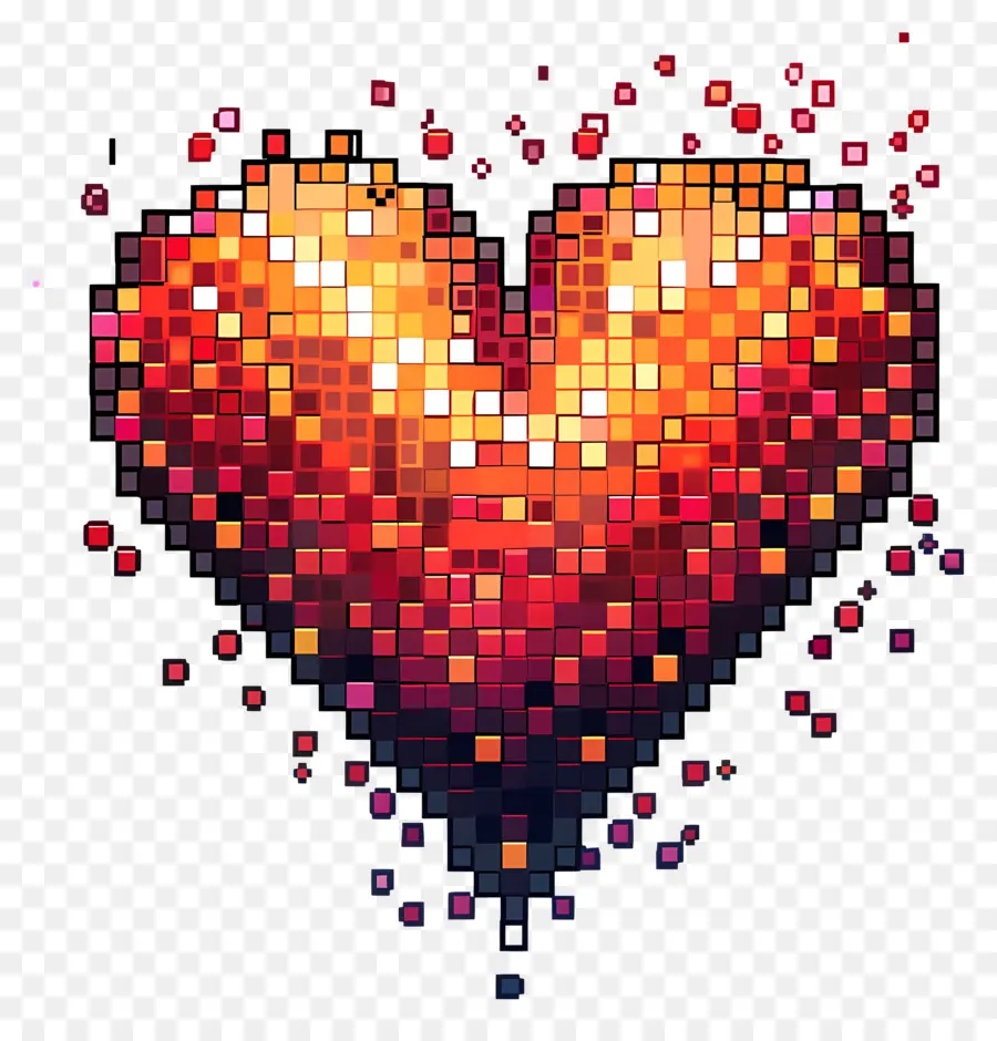 Corazón De Píxeles，Píxel PNG