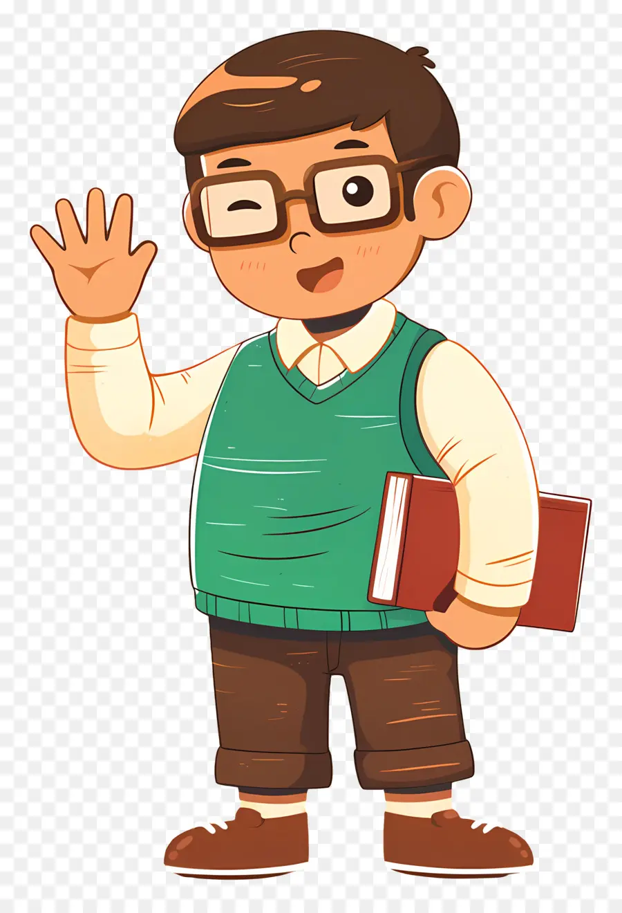 Profesor Masculino，Niño De Dibujos Animados Con Gafas PNG