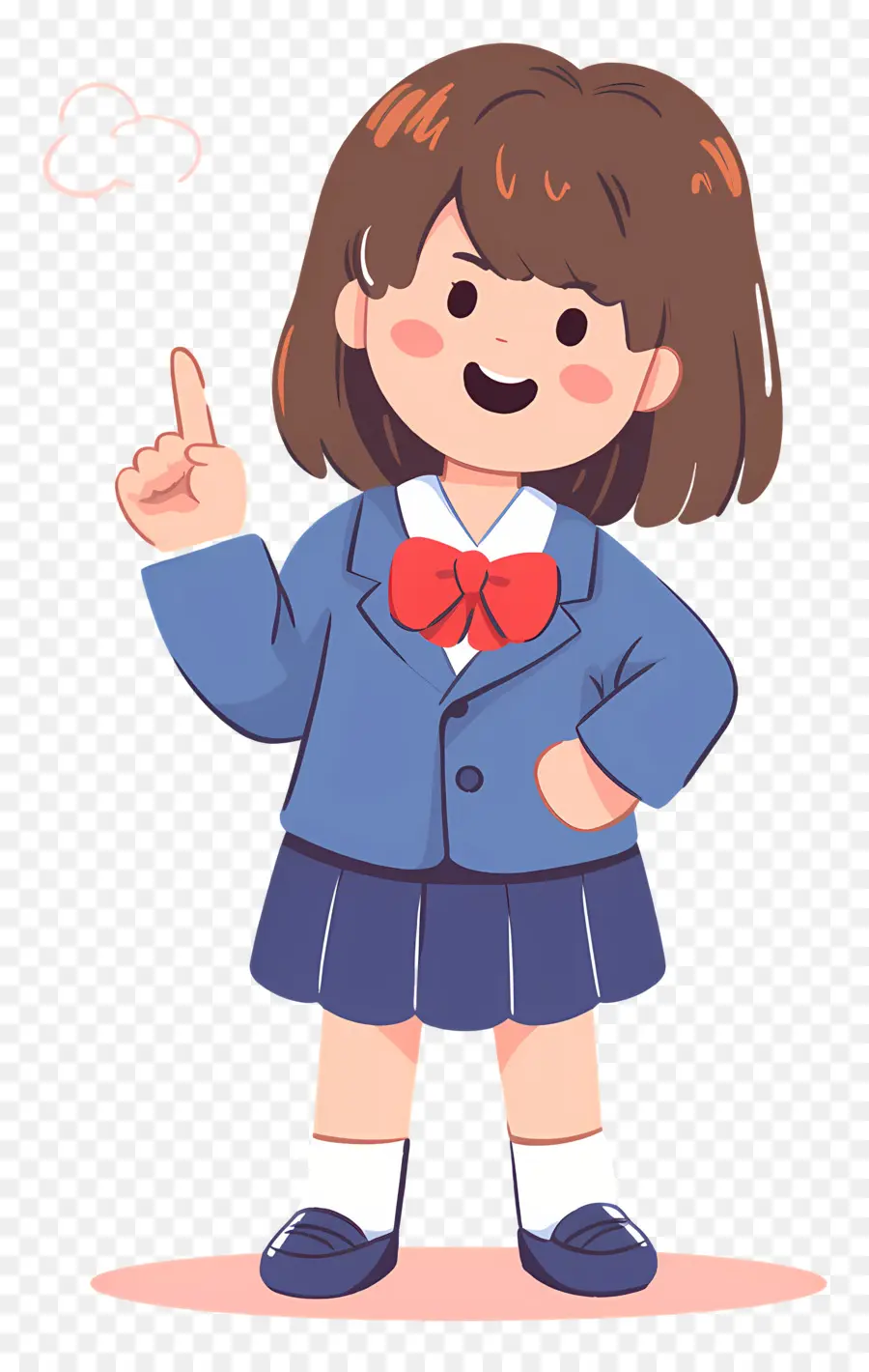 Estudiante De Dibujos Animados，Chica En Uniforme Escolar PNG