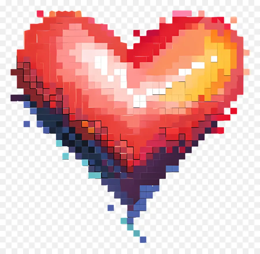 Corazón De Píxeles，Píxel PNG