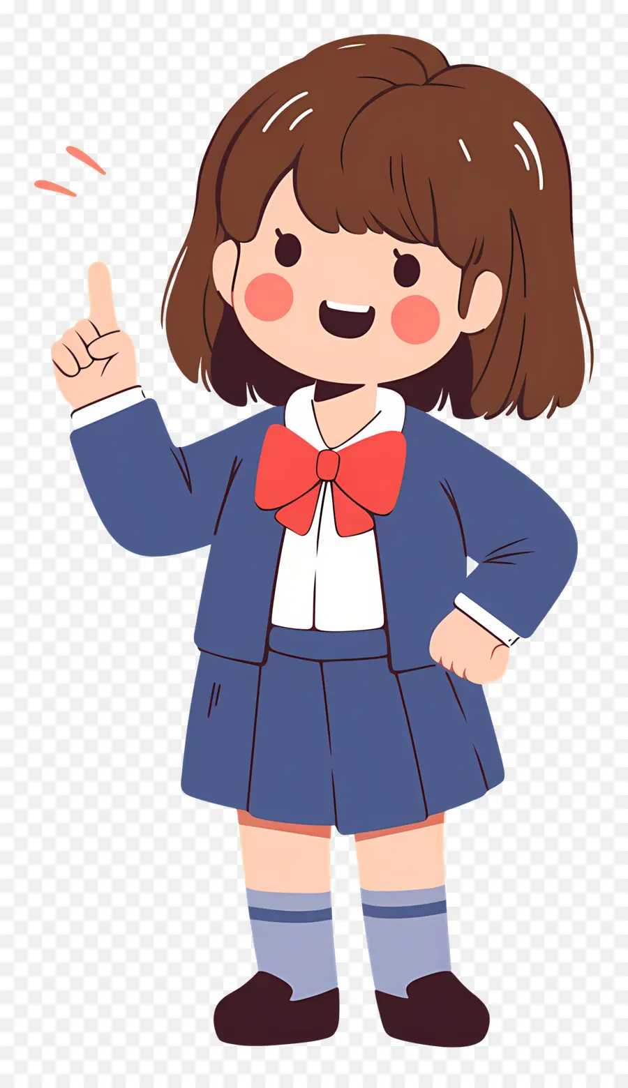 Estudiante De Dibujos Animados，Chica En Uniforme Escolar PNG