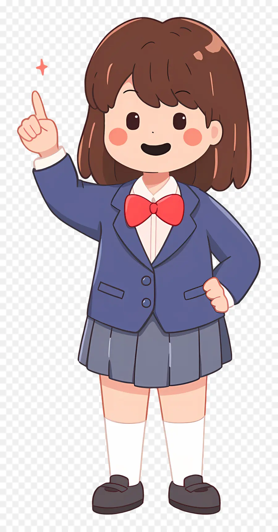 Estudiante De Dibujos Animados，Chica En Uniforme Escolar PNG