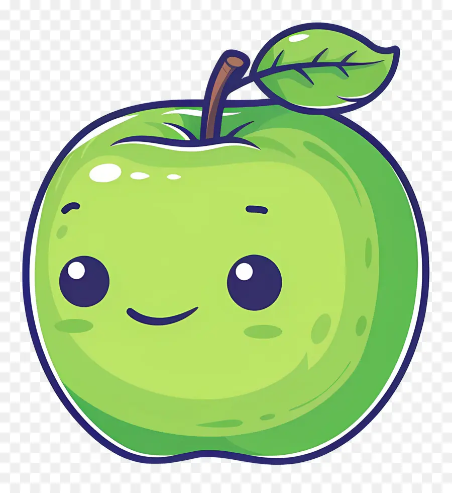 Linda Manzana，Dibujos Animados De Manzana Verde PNG