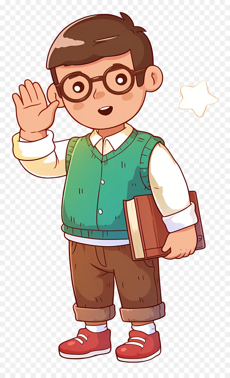 Profesor Masculino，Niño De Dibujos Animados Con Gafas PNG