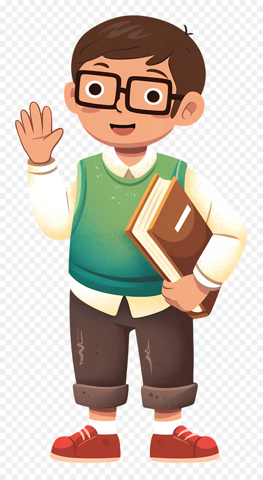 Profesor Masculino，Niño De Dibujos Animados Con Gafas PNG