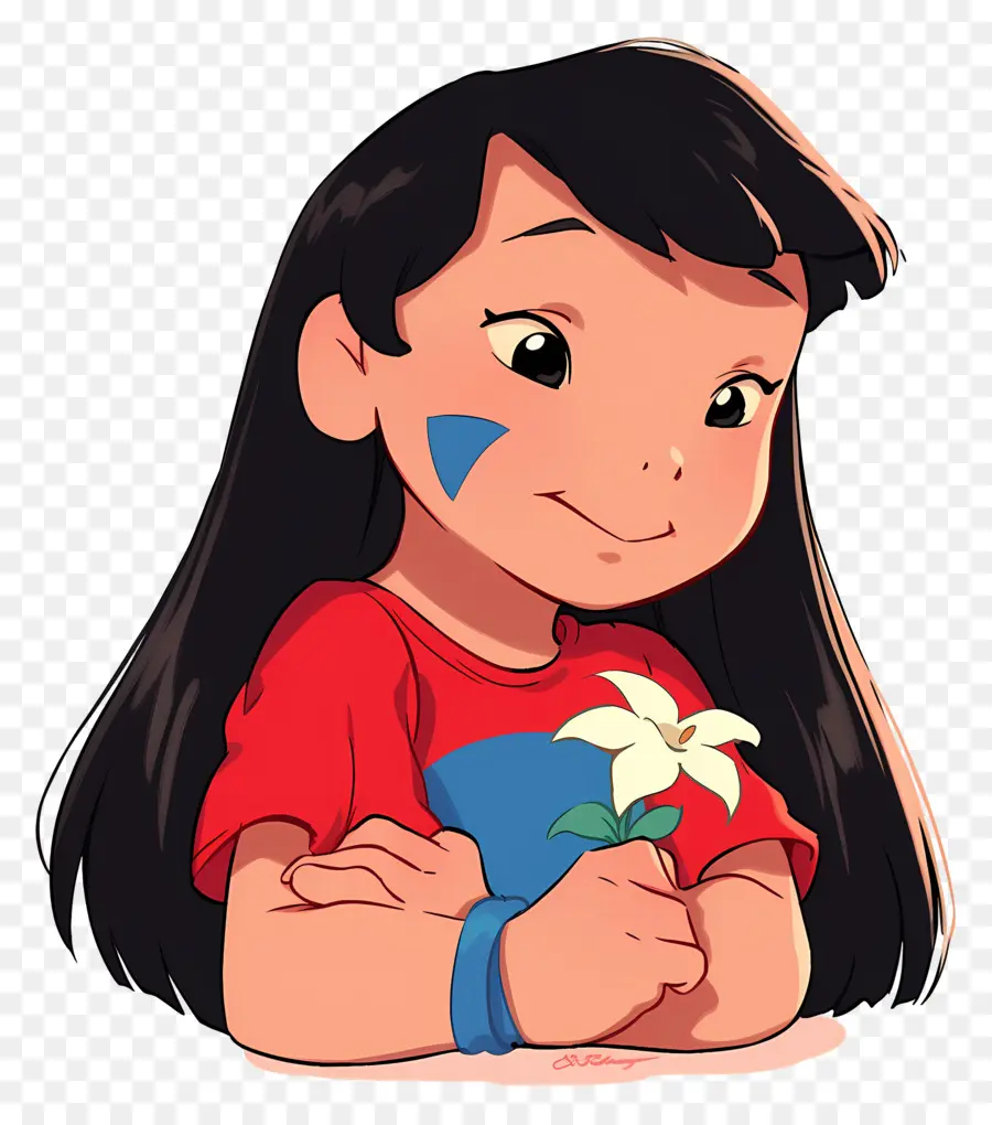 Lilo Pelekai，Niña Con Flor PNG