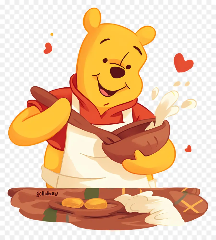 Winnie El Pooh，Oso Horneando PNG