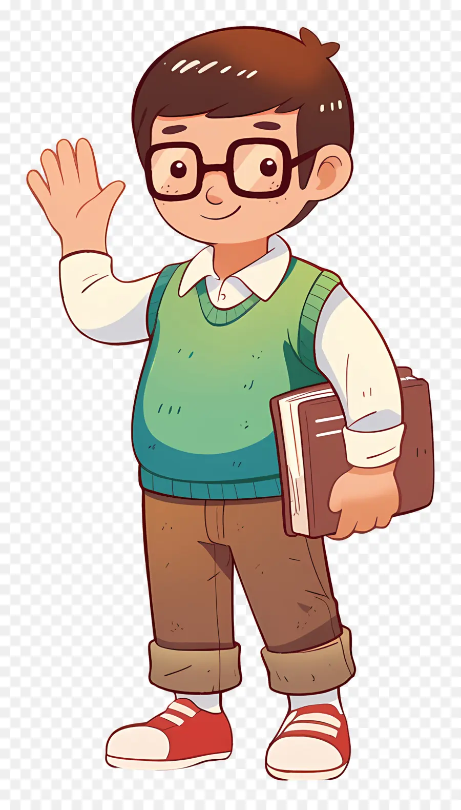 Profesor Masculino，Niño De Dibujos Animados Con Gafas PNG