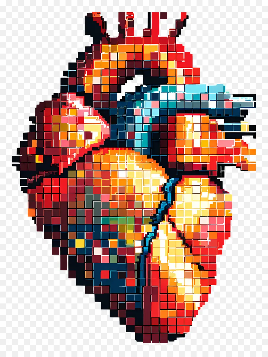 Corazón De Píxeles，Corazón Pixelado PNG