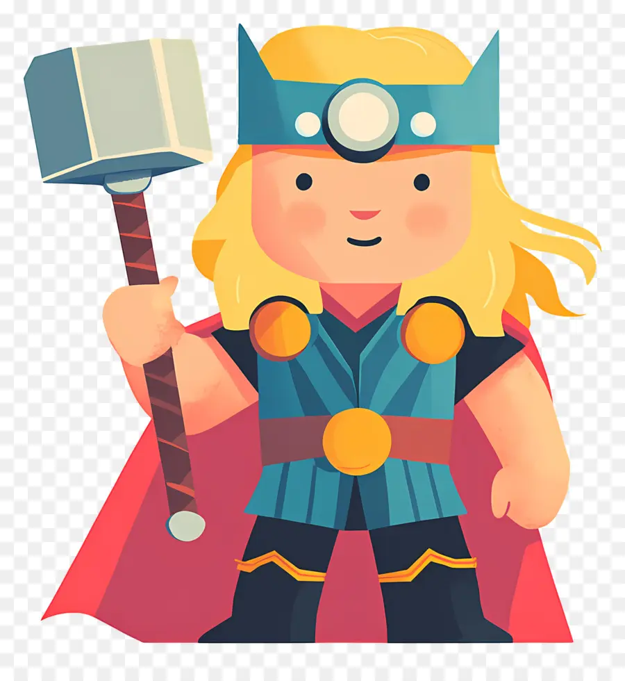 Thor，Guerrero Rubio Con Martillo PNG