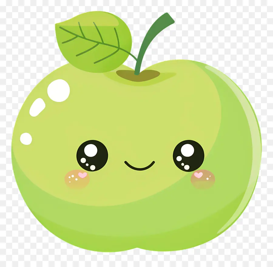 Linda Manzana，Dibujos Animados De Manzana Verde PNG