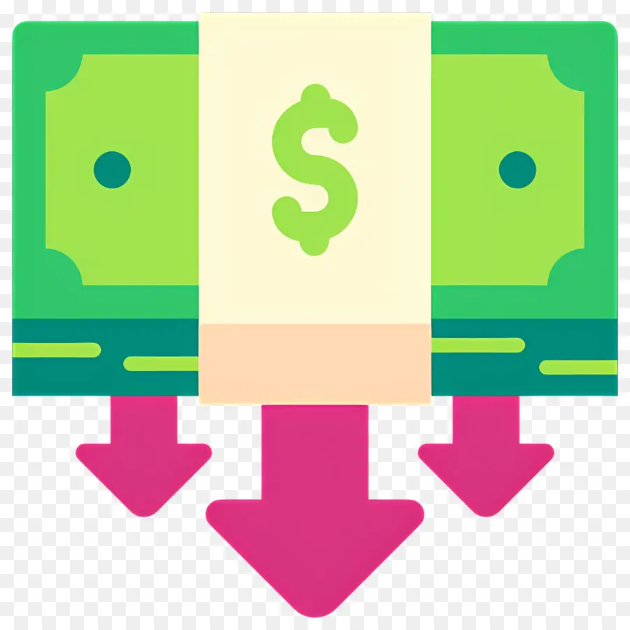 Inversión Abajo，Dinero Con Flechas PNG