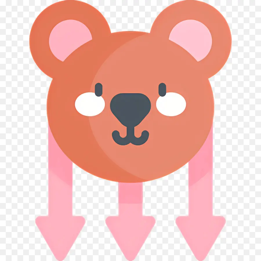 Inversión Abajo，Cara De Oso Con Flechas PNG