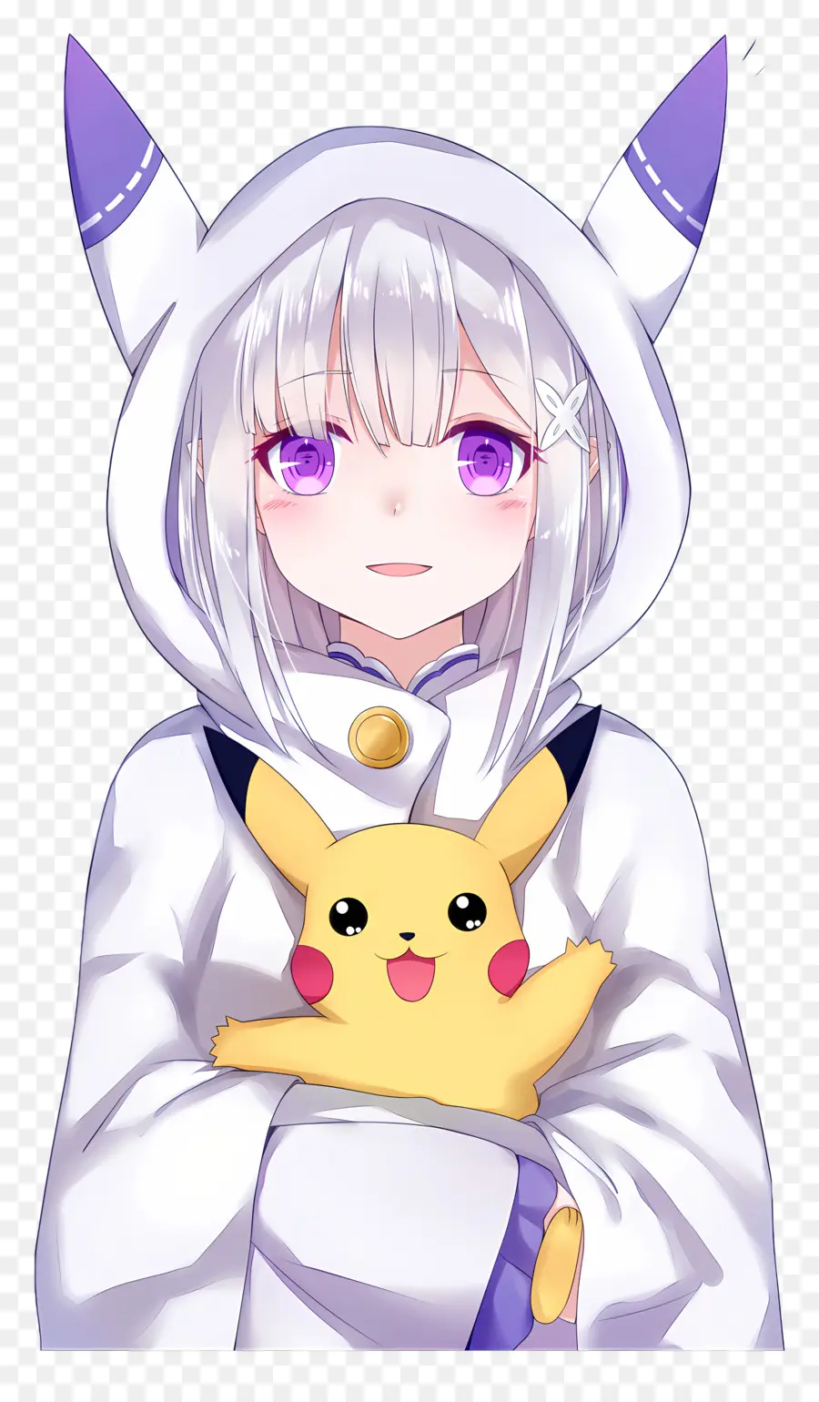 Pikachu，Niña Con Peluche De Pikachu PNG