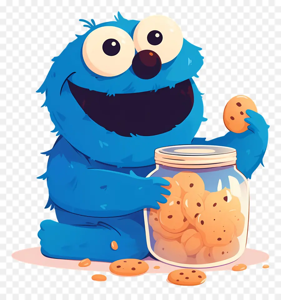 Monstruo De Las Galletas，Personaje Peludo Azul PNG