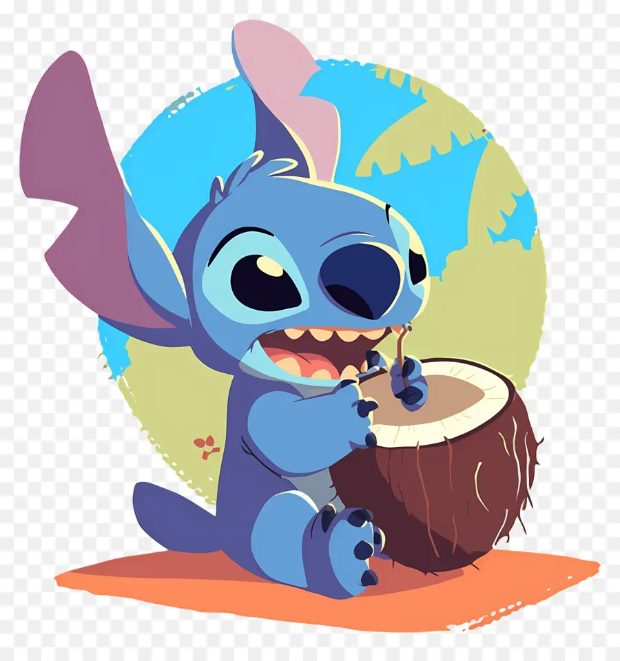 Puntada，Criatura Azul Con Coco PNG