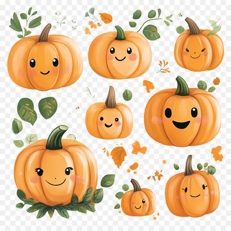 Calabazas Lindas，Calabazas De Halloween PNG